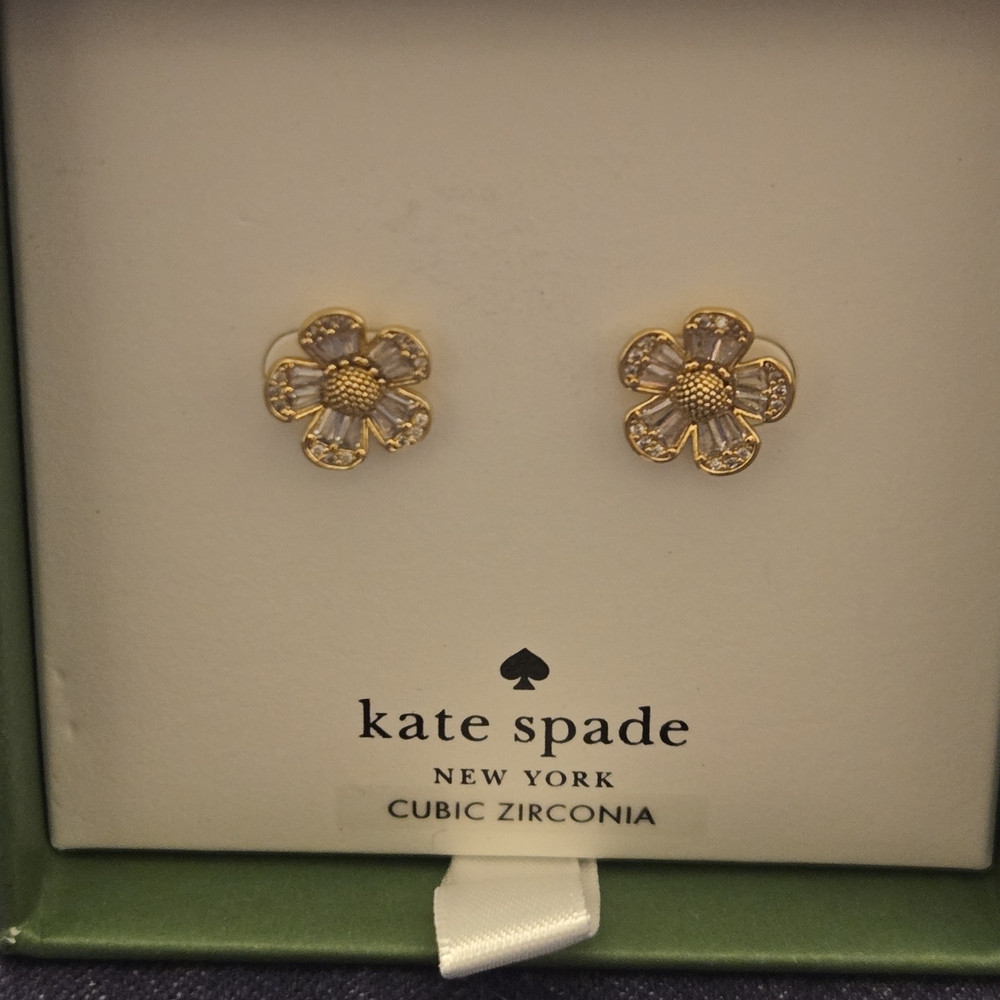 Kate Spade Gold and Silver Flower Earrings